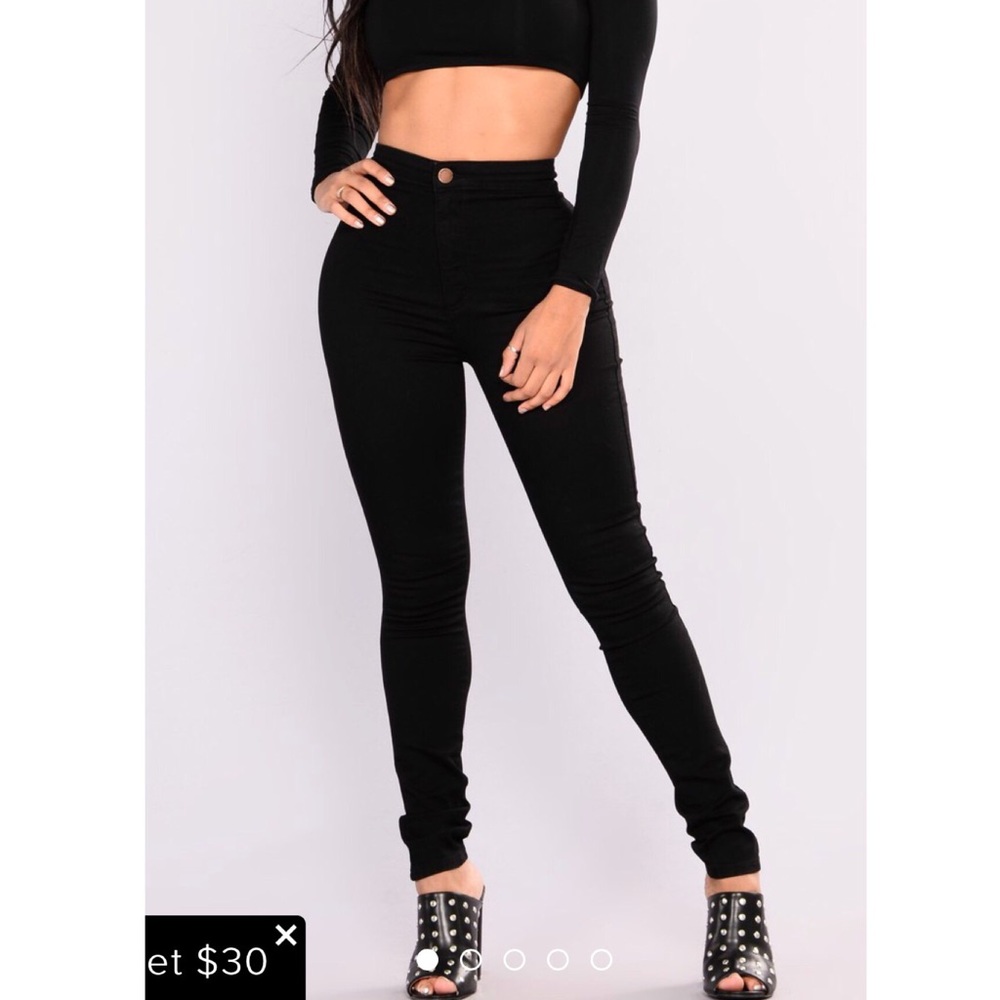 Fashion Nova Black High Waist Skinny Jeans Size 9